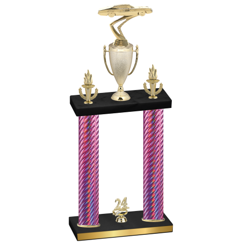 Double Pink Carbon Fiber Year Cars Trophy