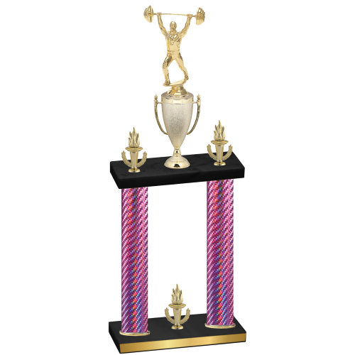 Double Pink Carbon Fiber Victory Weights Trophy