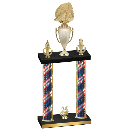 Double Flag USA Year Soccer Trophy