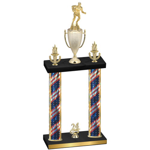 Double Flag USA Year Rugby Trophy