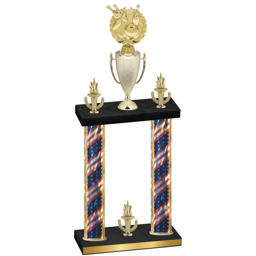 Double Flag USA Victory Bowling Trophy