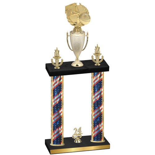 Double Flag USA Year Basketball Trophy
