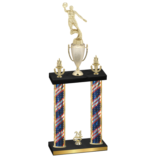 Double Flag USA Year Basketball Trophy