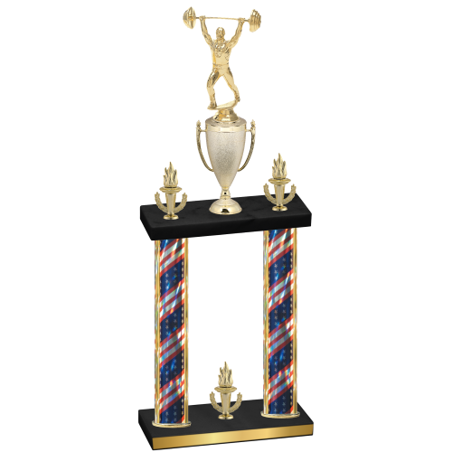Double Flag USA Victory Weights Trophy