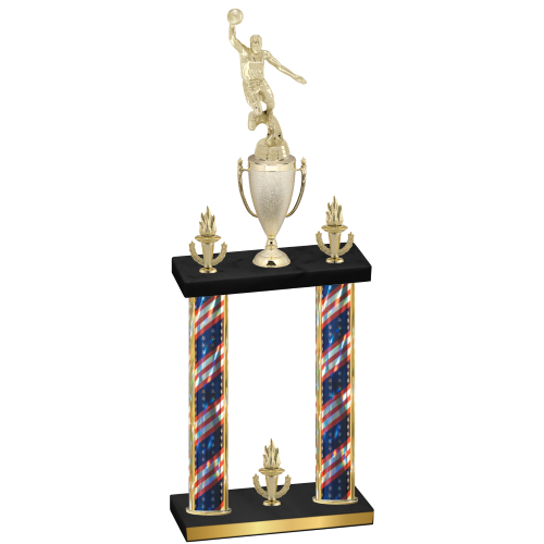 Double Flag USA Victory Basketball Trophy