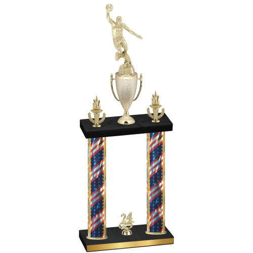 Double Flag USA Year Basketball Trophy