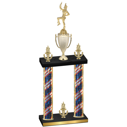 Double Flag USA Victory Majorette Trophy