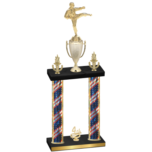 Double Flag USA Fourth Place Karate Trophy