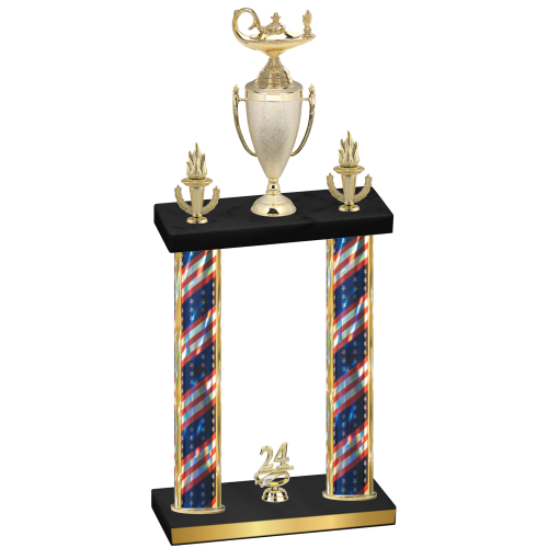 Double Flag USA Year Academics Trophy