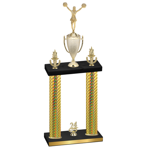 Double Gold Carbon Fiber Year Cheerleading Trophy