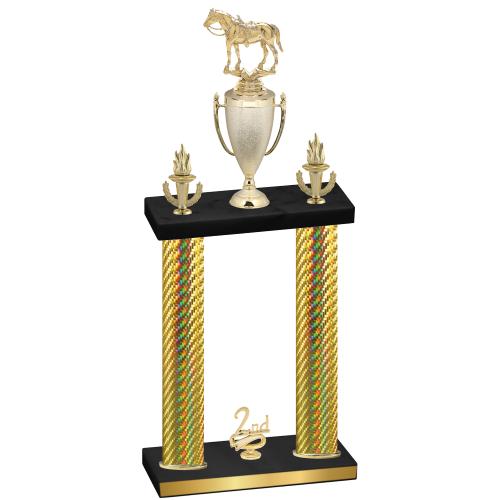 Double Gold Carbon Fiber Second Place Horses Trophy