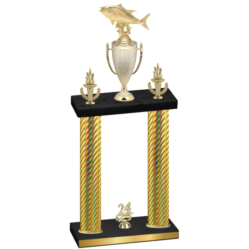 Double Gold Carbon Fiber Year Fishing Trophy