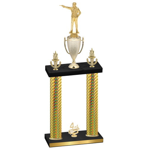 Double Gold Carbon Fiber Fourth Place Shooter Trophy