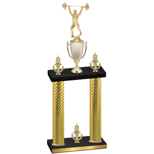 Double Gold Carbon Fiber Victory Weights Trophy