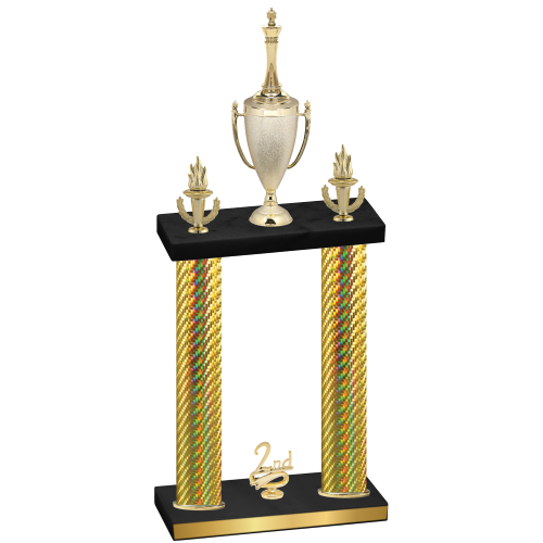 Double Gold Carbon Fiber Second Place Chess Trophy