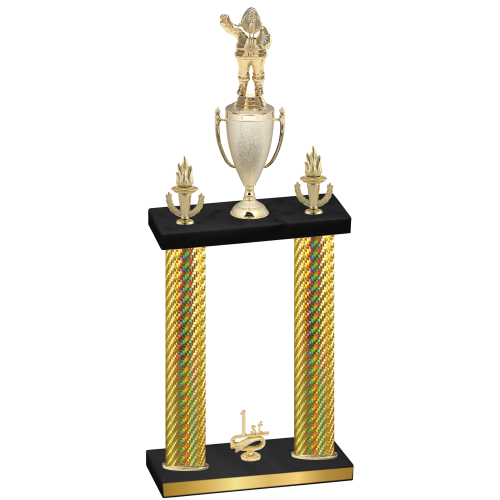 Double Gold Carbon Fiber First Place Holiday Trophy