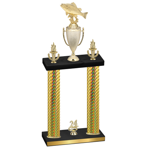 Double Gold Carbon Fiber Year Fishing Trophy