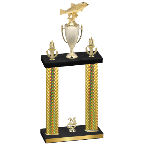 Double Gold Carbon Fiber Year Fishing Trophy