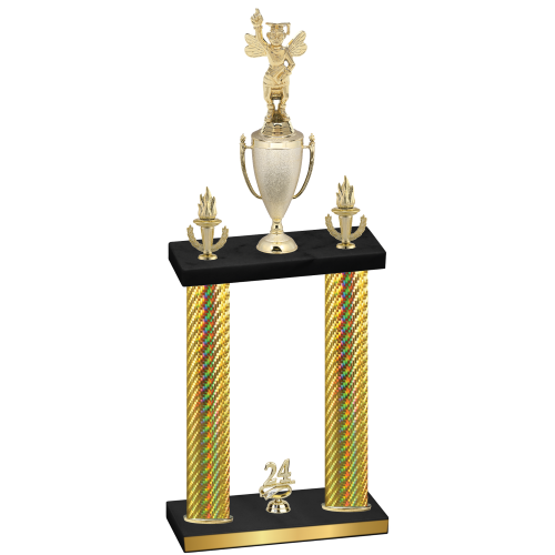 Double Gold Carbon Fiber Year Academics Trophy