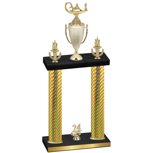 Double Gold Carbon Fiber Year Academics Trophy