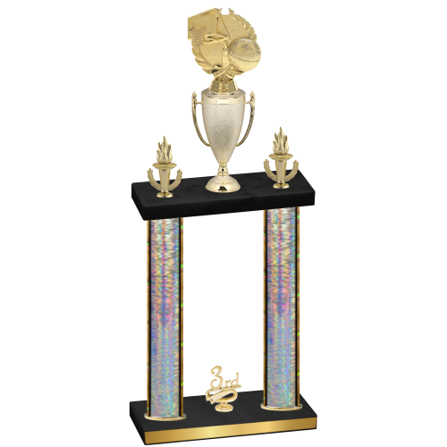 Double Silver Glacier Third Place Basketball Trophy