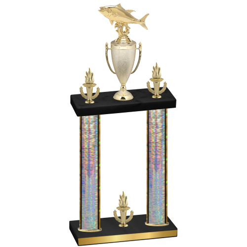 Double Silver Glacier Victory Fishing Trophy