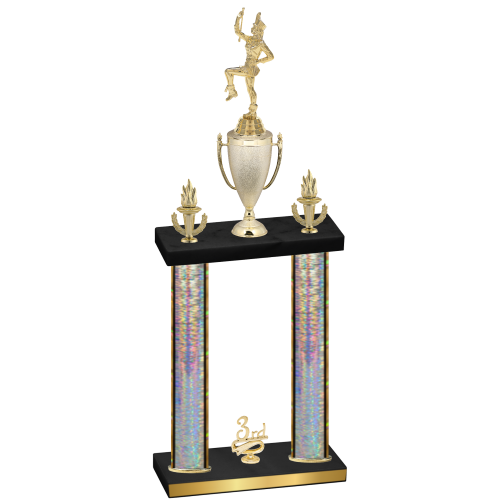 Double Silver Glacier Third Place Majorette Trophy