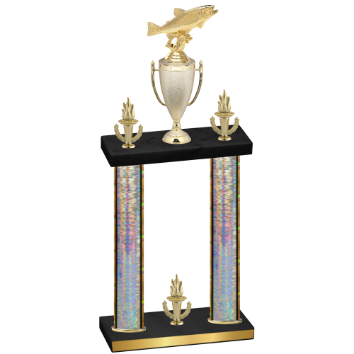 Double Silver Glacier Victory Fishing Trophy