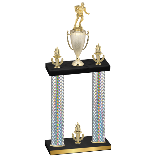 Double Silver Carbon Fiber Victory Rugby Trophy
