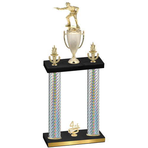 Double Silver Carbon Fiber Fourth Place Shooter Trophy
