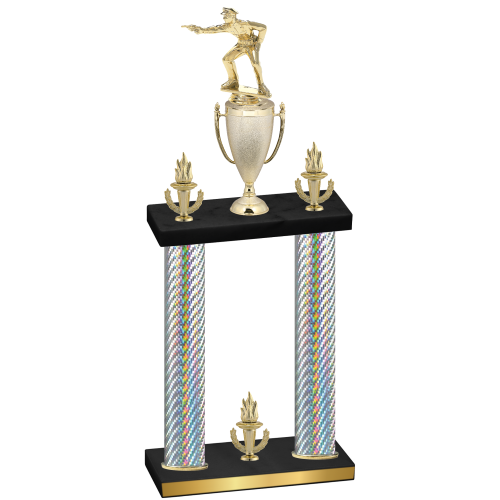 Double Silver Carbon Fiber Victory Shooter Trophy
