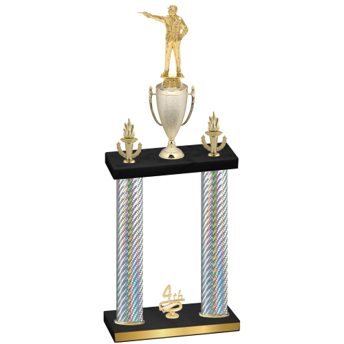 Double Silver Carbon Fiber Fourth Place Shooter Trophy