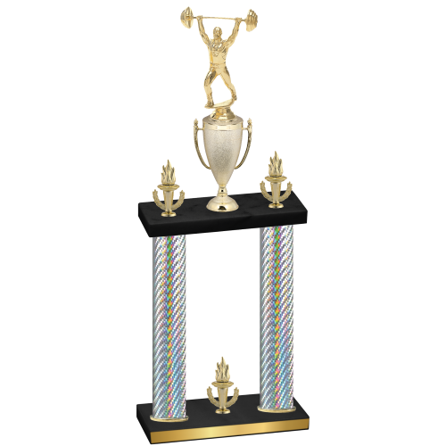 Double Silver Carbon Fiber Victory Weights Trophy