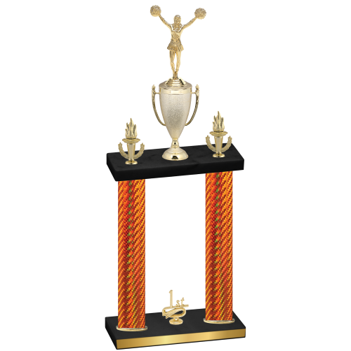 Double Orange Carbon Fiber First Place Cheerleading Trophy