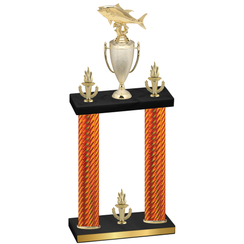 Double Orange Carbon Fiber Victory Fishing Trophy
