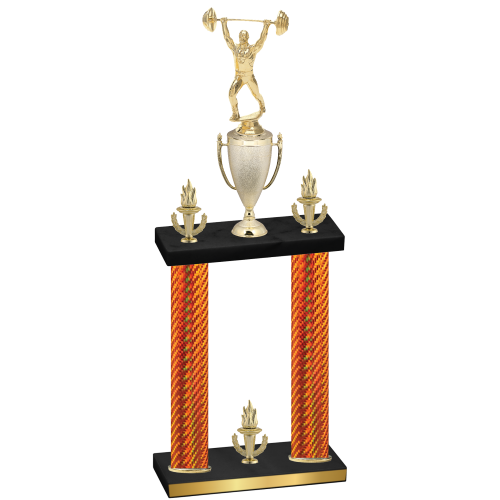 Double Orange Carbon Fiber Victory Weights Trophy
