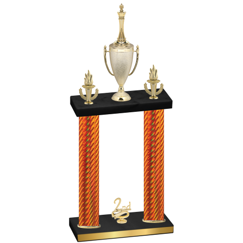 Double Orange Carbon Fiber Second Place Chess Trophy