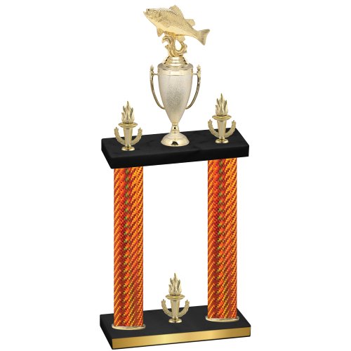 Double Orange Carbon Fiber Victory Fishing Trophy