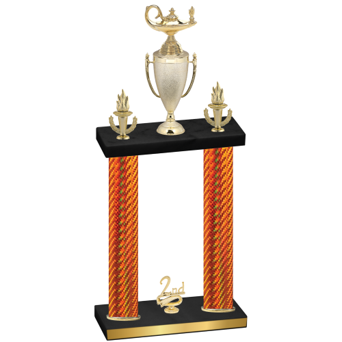 Double Orange Carbon Fiber Second Place Academics Trophy