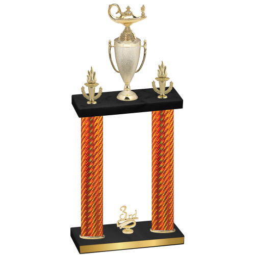 Double Orange Carbon Fiber Third Place Academics Trophy