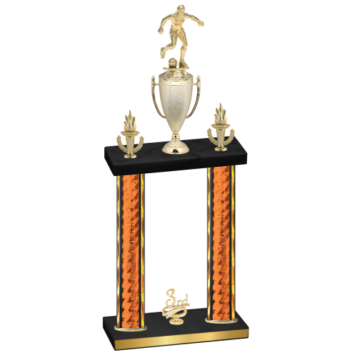 Double Orange Glacier Third Place Soccer Trophy