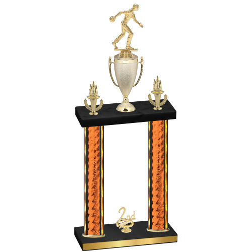 Double Orange Glacier Second Place Bowling Trophy