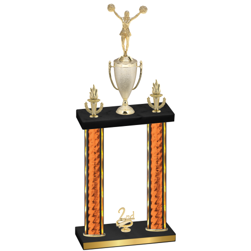 Double Orange Glacier Second Place Cheerleading Trophy