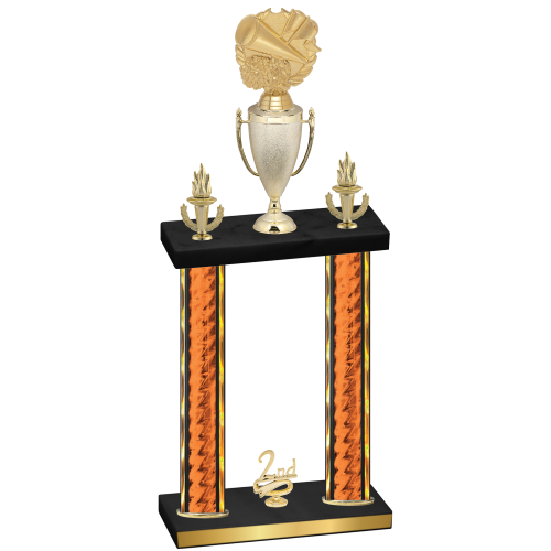 Double Orange Glacier Second Place Cheerleading Trophy