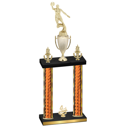 Double Orange Glacier Fourth Place Basketball Trophy