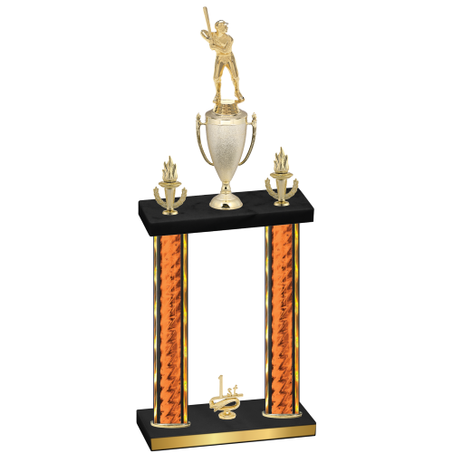 Double Orange Glacier First Place Baseball Trophy