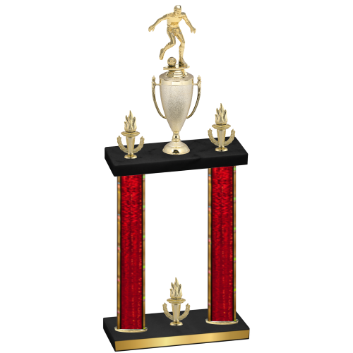 Double Red Glacier Victory Soccer Trophy
