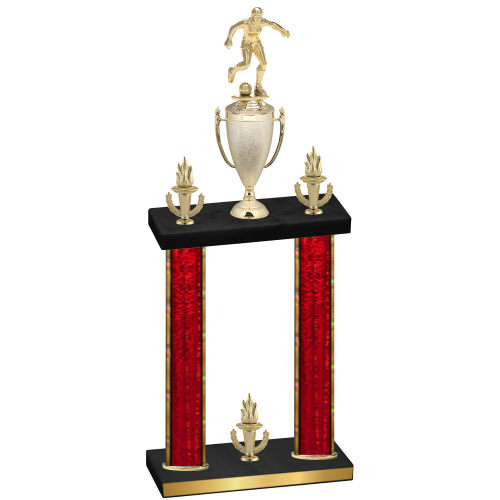 Double Red Glacier Victory Soccer Trophy