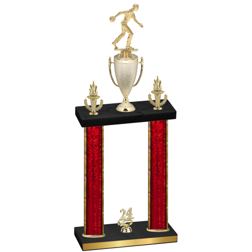 Double Red Glacier Year Bowling Trophy