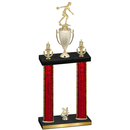 Double Red Glacier Year Bowling Trophy